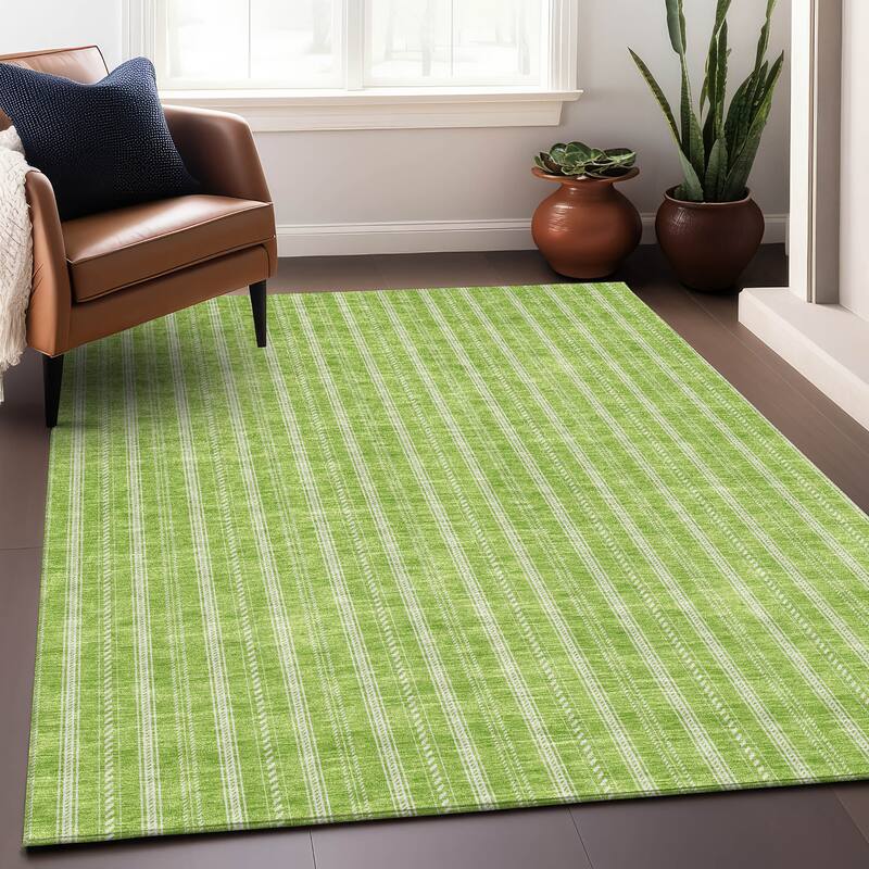 Premium Washable Super Soft Stripe Mayfield Rug - Lime - 3' x 5'