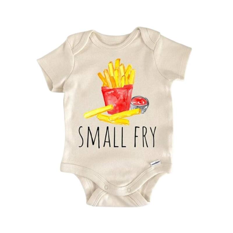 French Fry Fast Food Foodie - Baby Boy Girl Clothes Infant Bodysuit Funny Cute Newborn - Natural - 0-3M