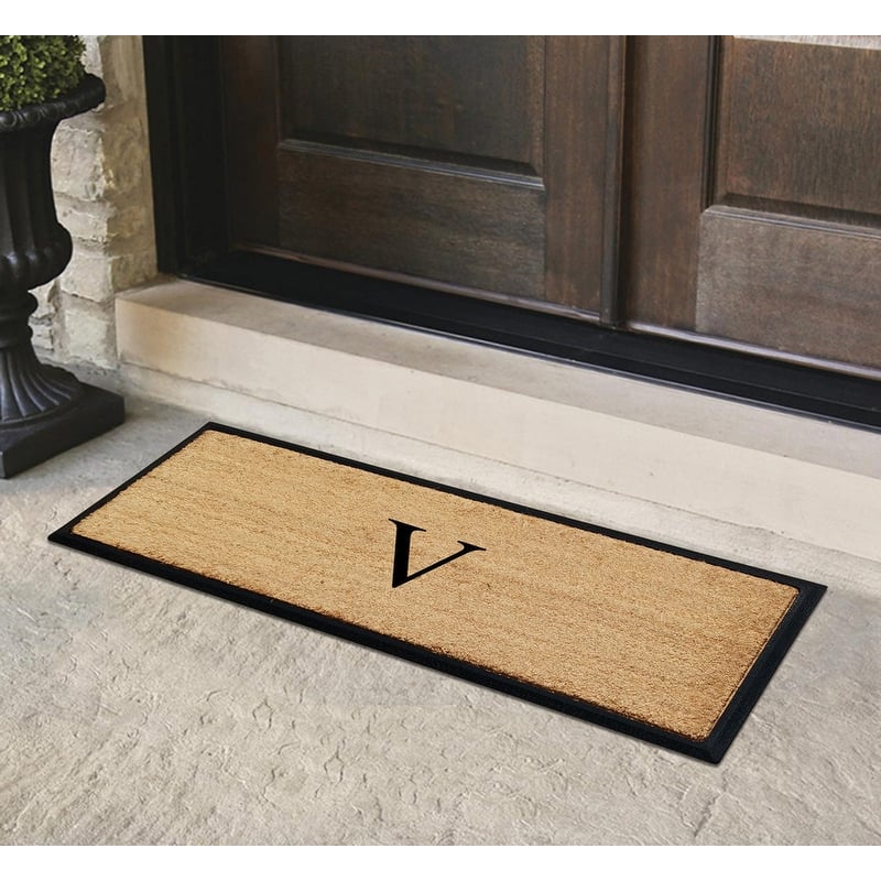 A1HC Rubber/Coir Molded Monogrammed Double Doormat 18"x48"