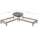 preview thumbnail 5 of 16, Built-in Table and Drawers Storage Twin Size L-Shaped Platform Beds with Built-in Rectangle Table.
