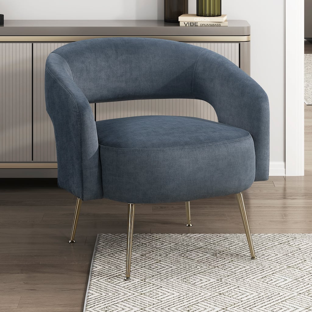 Sonoma 27.5" Velvet Accent Chair - Gold Finish Metal Legs