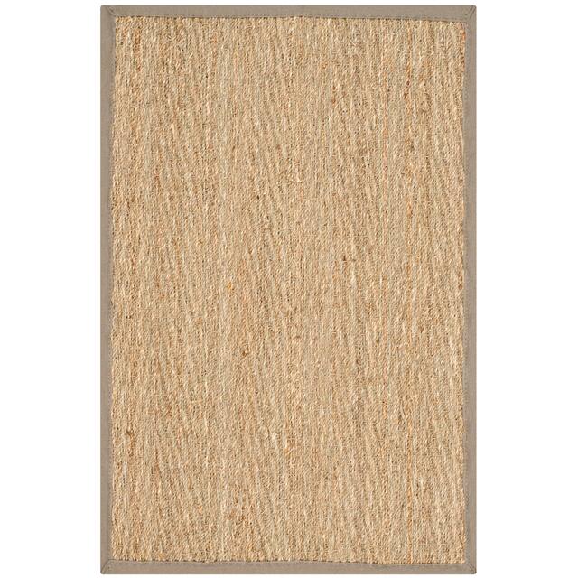 SAFAVIEH Natural Fiber Oceana Herringbone Seagrass Rug - 2' x 3' - Natural/Grey