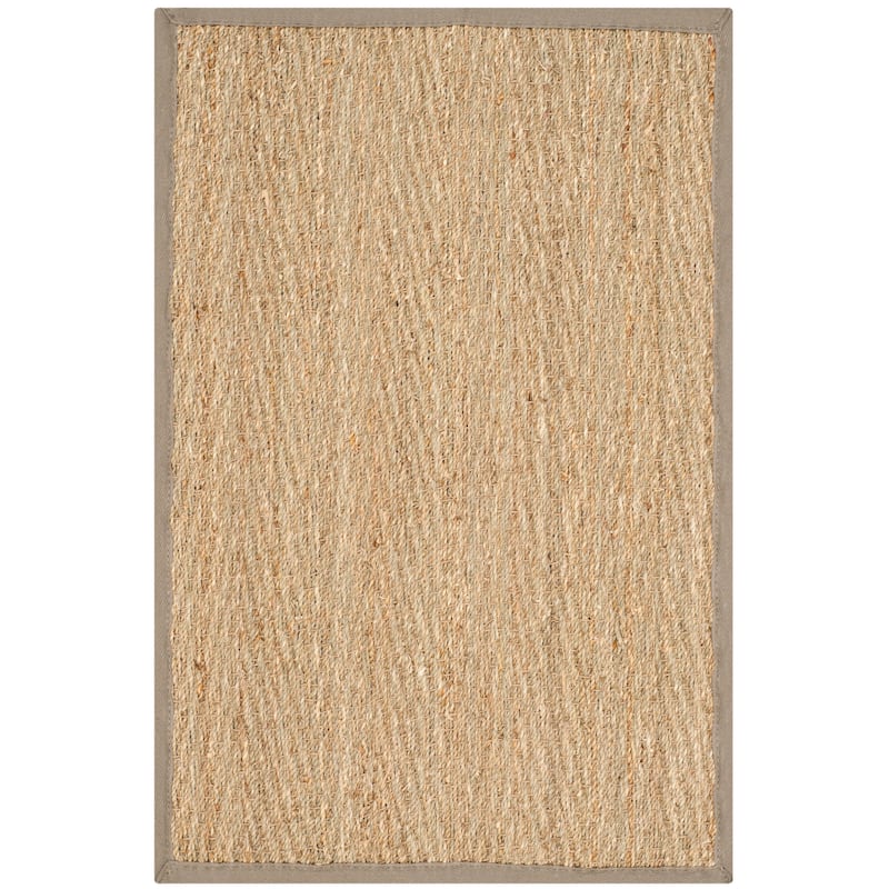 SAFAVIEH Natural Fiber Trilby Herringbone Seagrass Rug - 2' x 3' - Natural/Grey