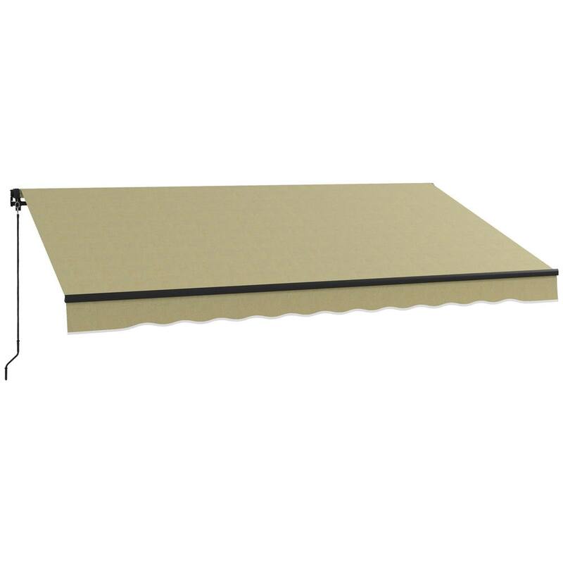 12'x10' Retractable Awning,UV Resistant Sunshade Shelter for Deck,Yard
