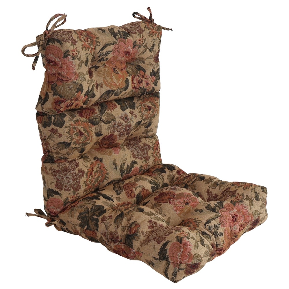 Tapestry Tufted Seat/Back Chair Cushion (Multiple Sizes)