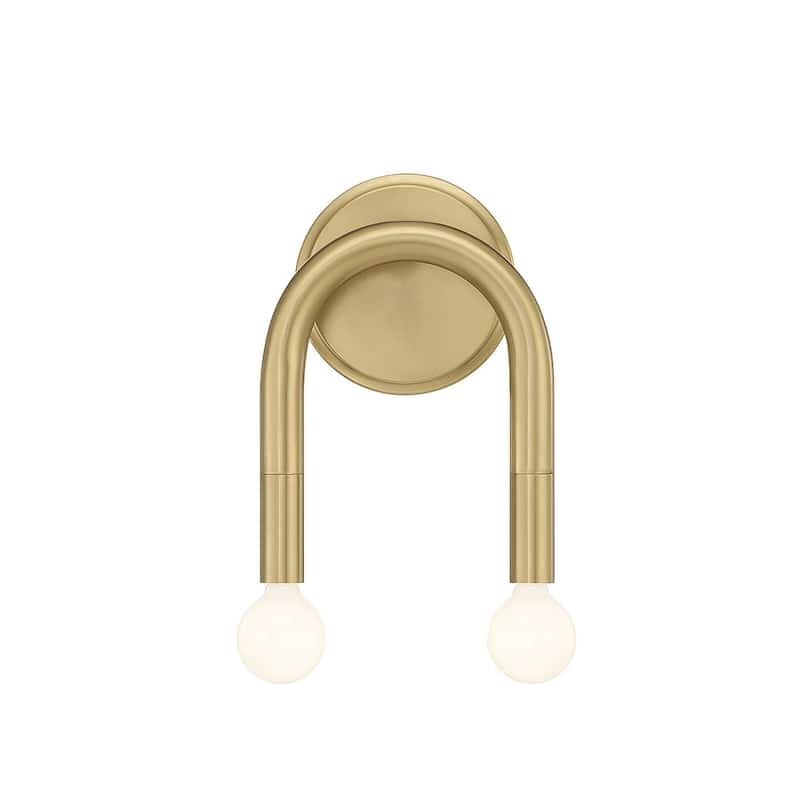 Meridian M90099 2 Light 9" Tall Wall Sconce - Natural Brass