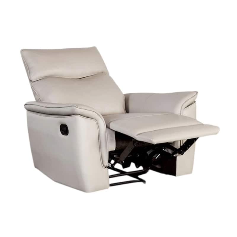 Lenne Manual Recliner Chair, Taupe Leather Match, Padded Arms