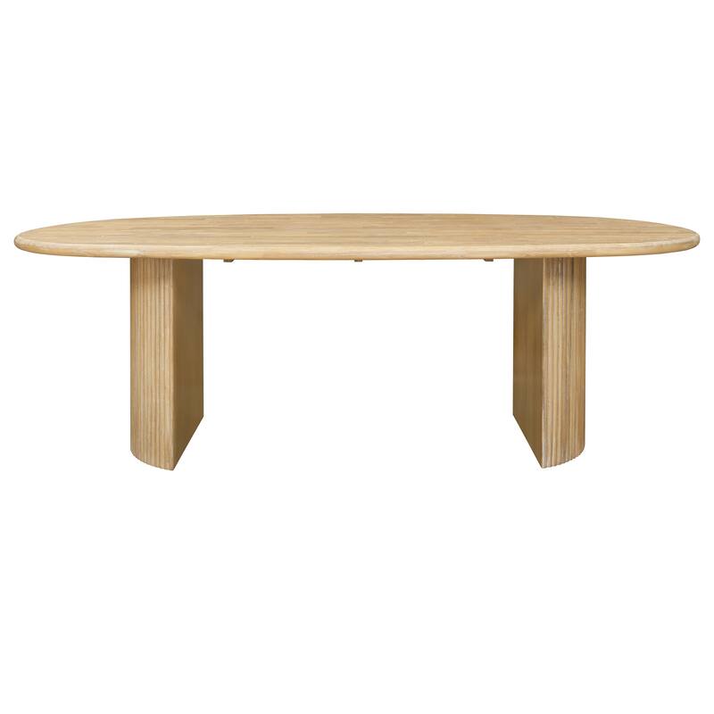 NPD Furniture Aniston 92.5 Inch Oval Dining Table - Natural Whitewash