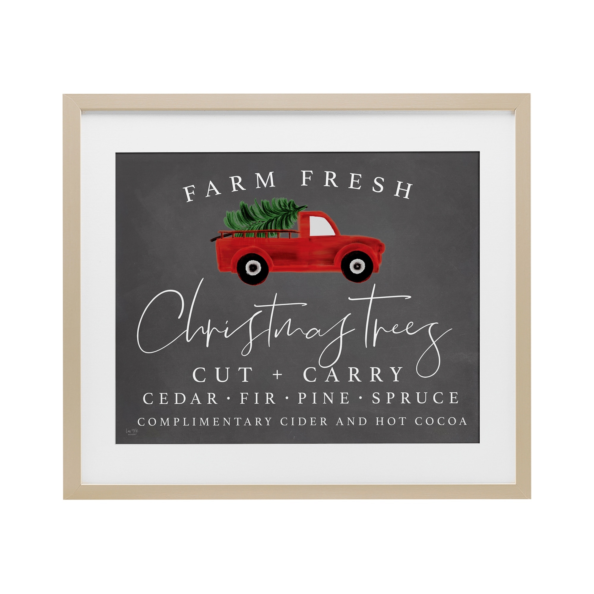 Stupell Farm Fresh Trees over Grey Under Glass Framed Design By Lux + Me Designs