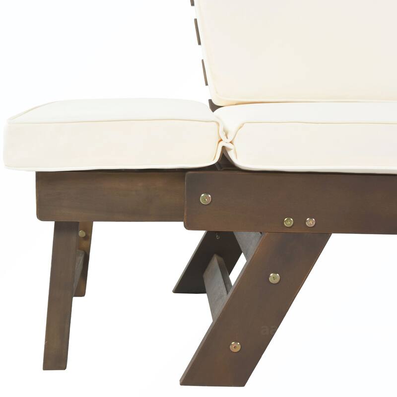 Patio Adjustable Patio Wooden Daybed Sofa
