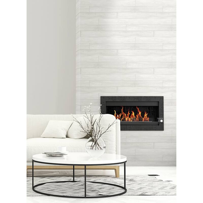 NextWall Teak Plank Peel and Stick Unpasted Wallpaper