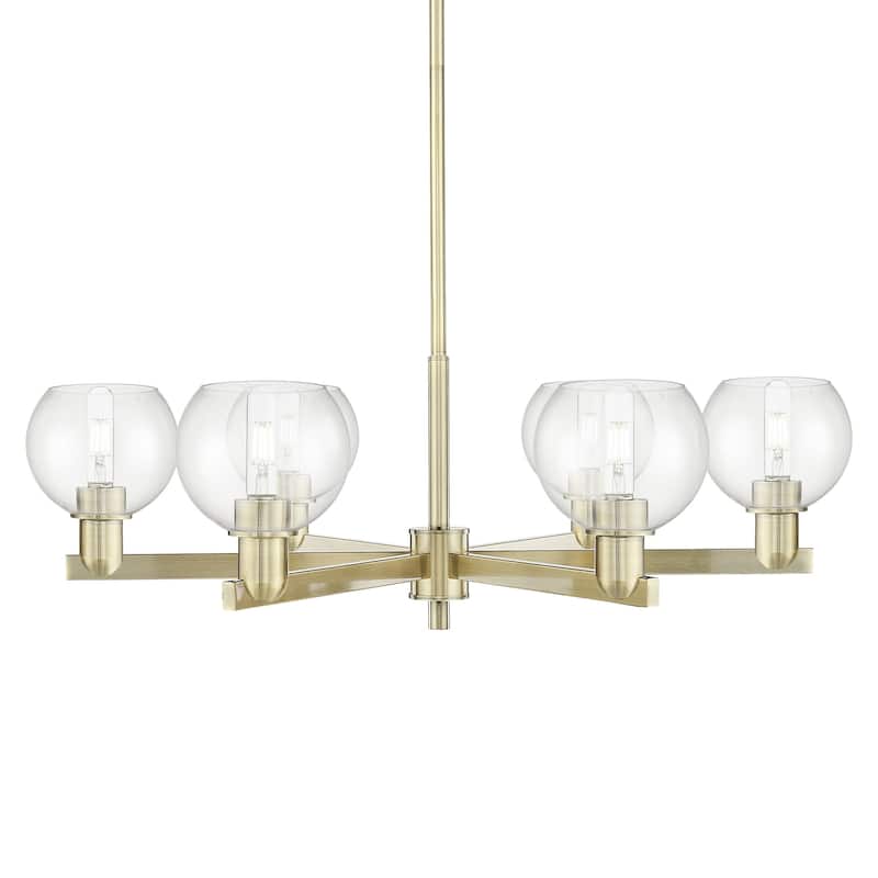 Innovations Lighting 716-6CR-10-36 Athens Chandelier Athens 6 Light - Antique Brass / Clear