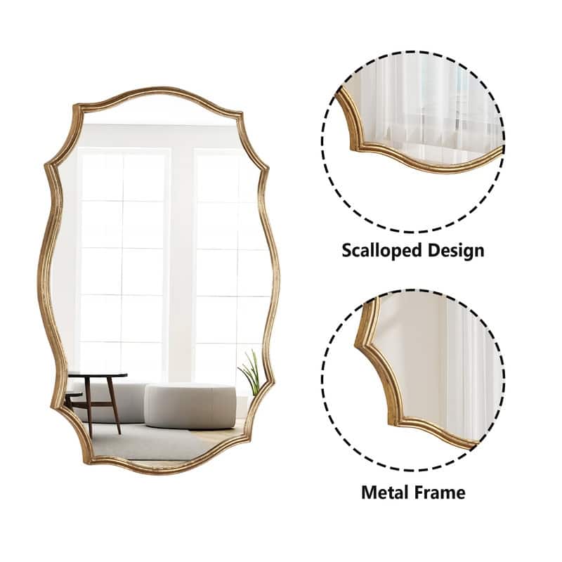 Gold Metal Frame Wall Mirror - 35.43"×25.2"