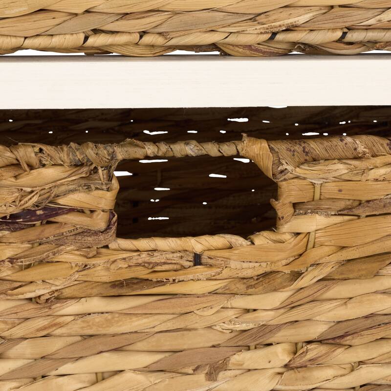 SAFAVIEH Evaline Distressed Black 3 Wicker Basket Storage Unit - 17.3" x 13.4" x 29.5" - 17"W x 13"D x 30"H