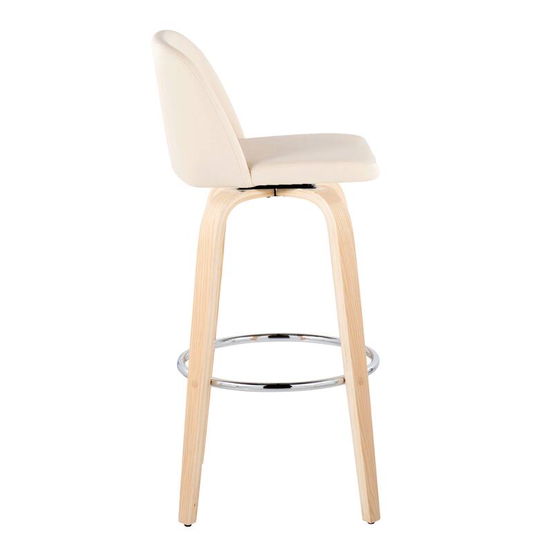 Carson Carrington Vallberga 30" Fixed-Height Bar Stool with Natural Wood Base (Set of 2)