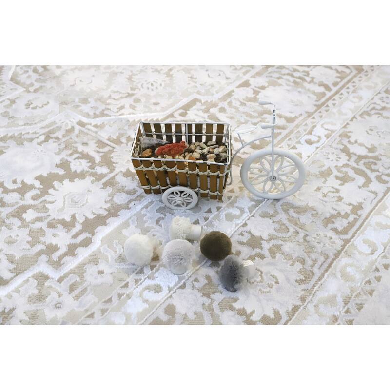 Marissa Collection Beige Abstract Transitional Area Rug