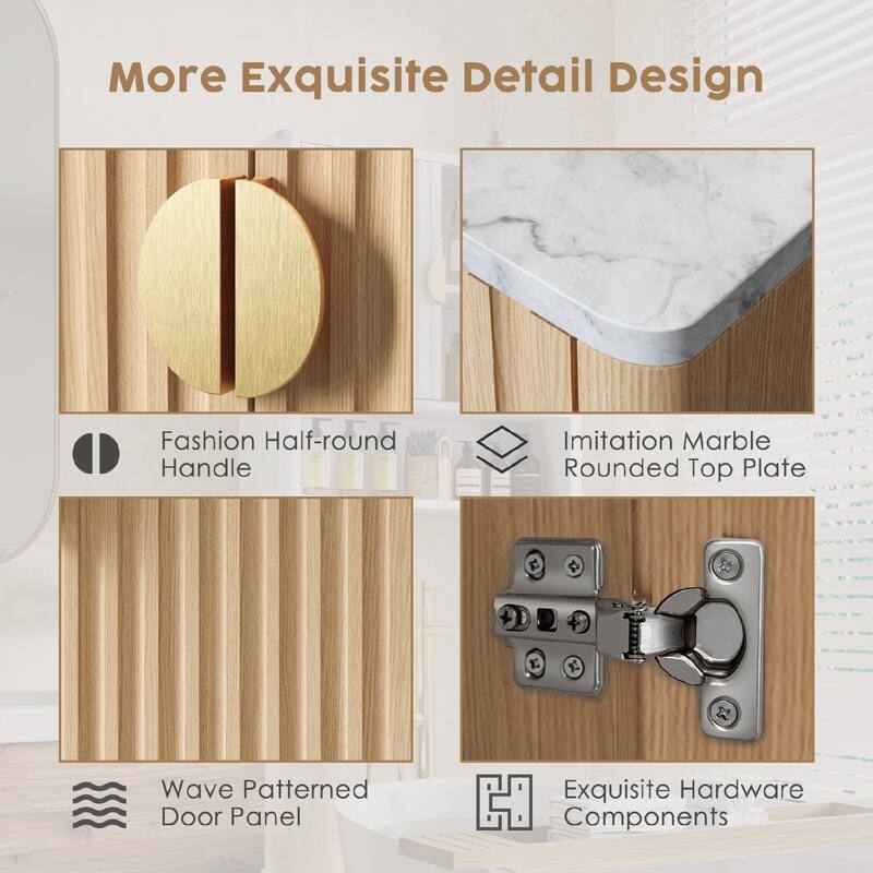 Modern Wall-Mounted Bathroom Cabinet with Adjustable Shelf