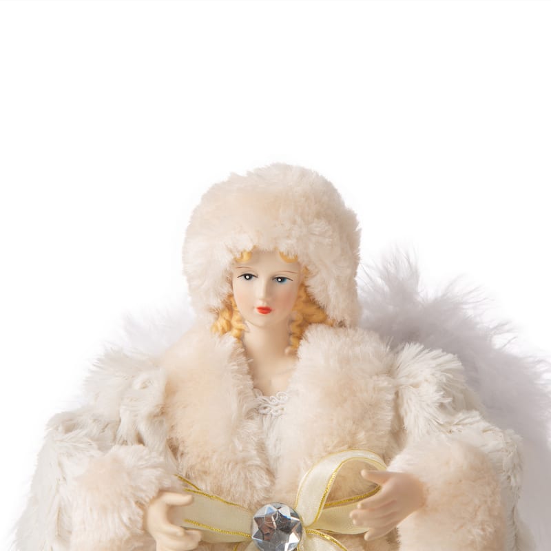 Glitzhome 12"H Christmas Angel Tree Topper