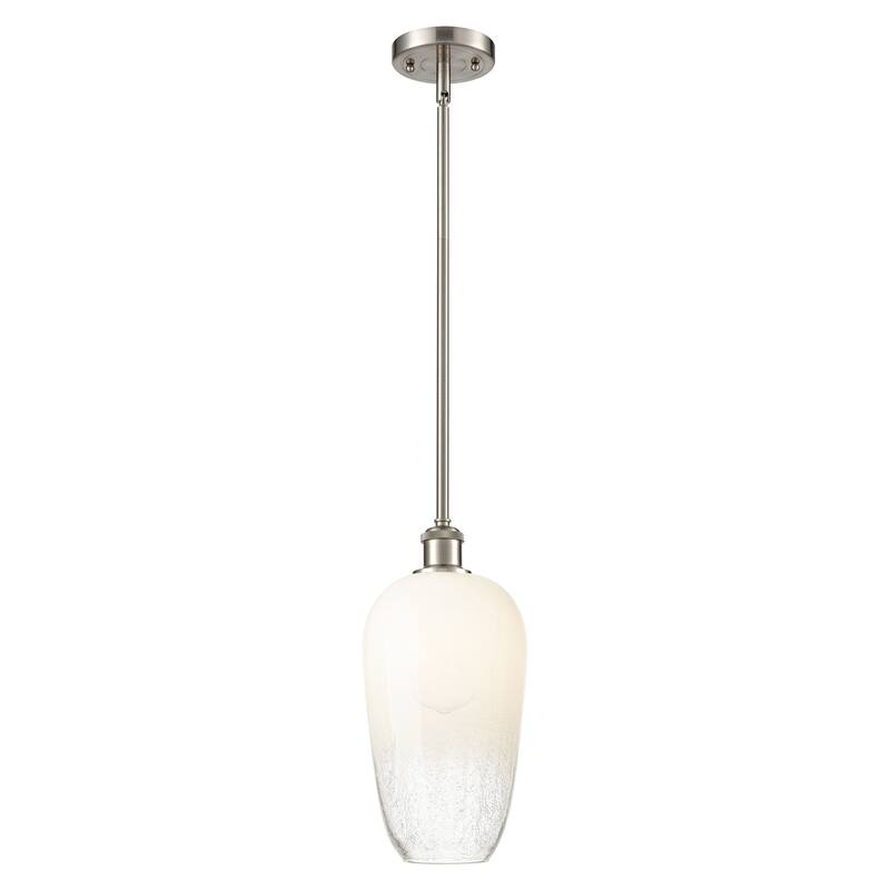 Innovations Lighting Endless Possibilities Ballston - Brookhaven Flute - 1 Light 7" Stem Hung Mini Pendant - Brushed Satin Nickel/Opal