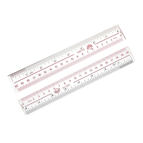 Straight Ruler 20cm 8 Inch Metric Measuring Tool 2pcs