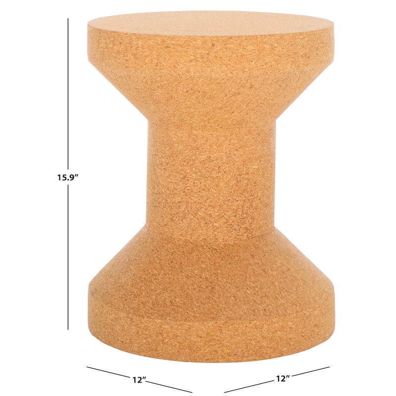 SAFAVIEH Couture Katalisa Cork Drink Table - 12"W x 12"D x 16"H