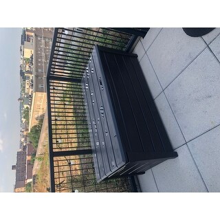 Keter Brightwood 120 Gallon Outdoor Plastic Storage Deck Box- Brown