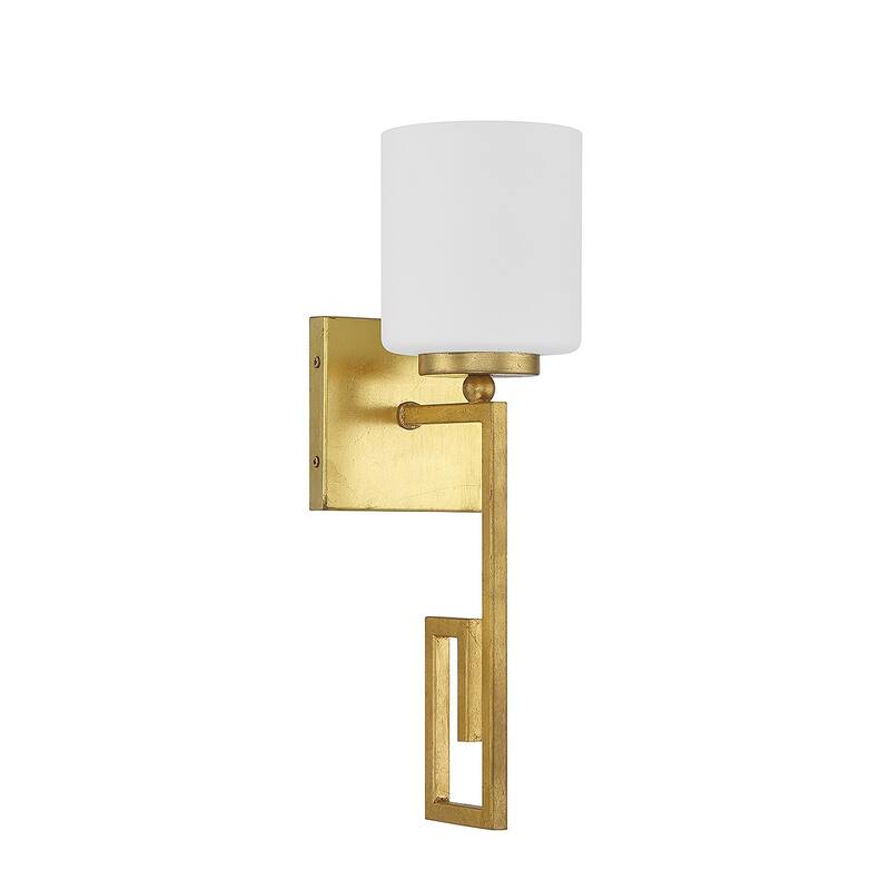 True Gold One Light Wall Sconce from the Quatrain Collection - True Gold