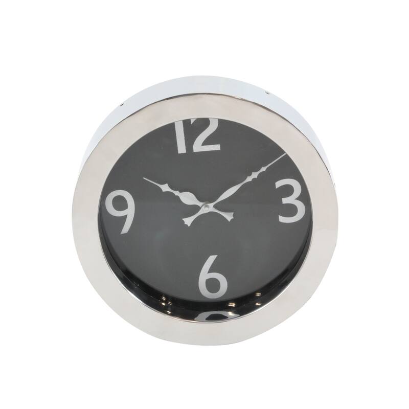 Silver Stainless steel Natural Wall Clock, 12 x 12 x 3 - 12 x 3 x 12 - 12 x 3 x 12