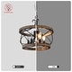 preview thumbnail 17 of 29, Cusp Barn 5-Light Farmhouse Wood Chandelier Adjustable Handmade Rustic Drum Ceiling Light Fixture Hanging Lamp for Foyer Kitchen