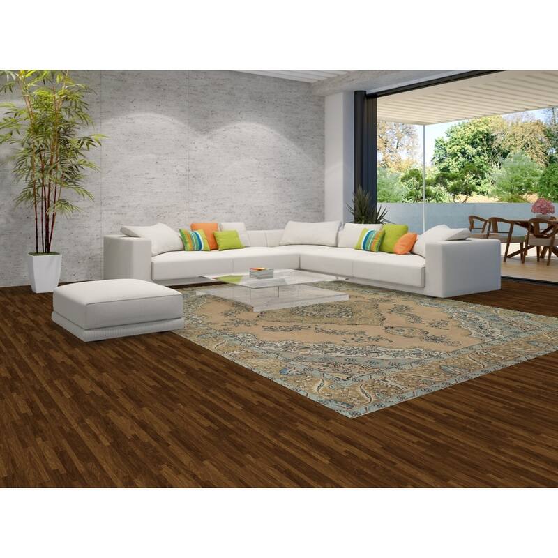 Tabriz Vintage Persian Area Rug Handmade Traditional Peach Wool Carpet - 9'7" x 12'8"