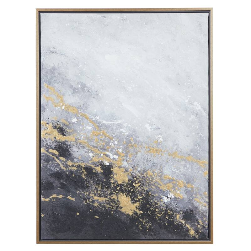 Canvas Geode Living Room Framed Wall Art with Gold Frame - Roche River Decor - 30 x 40