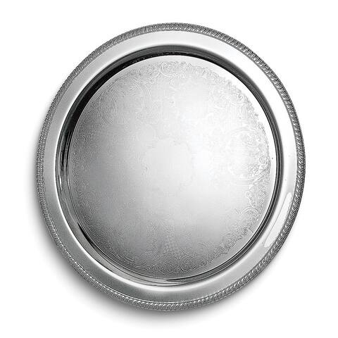 Curata Silver-Plated 20 Inch Round Fancy Edge Tray