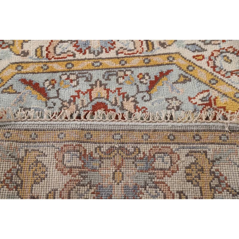 Light Blue Heriz Serapi Indian Octagon Rug Handmade Wool Carpet - 5'10"x 5'10"