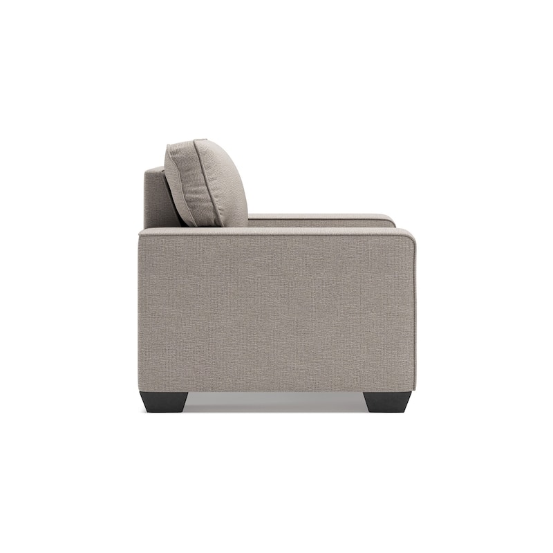 Qien Accent Armchair, Wide Track Arms, Modern Stone Gray Polyester