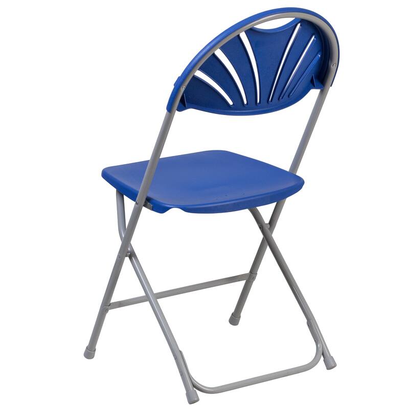 8 Pack 650 lb. Capacity Plastic Fan Back Folding Chair