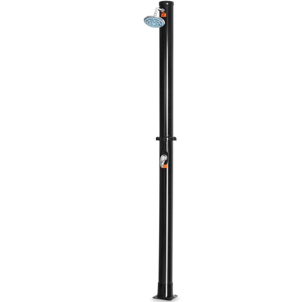 Gymax 7.2 FT Solar Heated Shower Spa Poolside Beach Hot/Cold Base 5.5