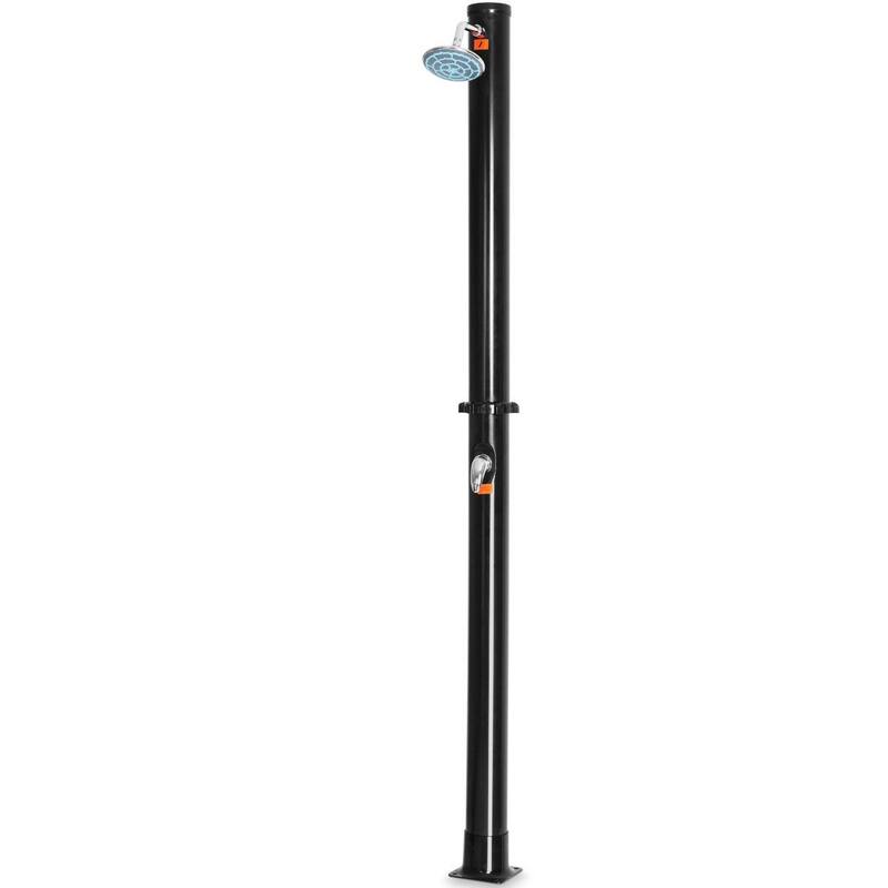 Gymax 7.2 FT Solar Heated Shower Spa Poolside Beach Hot/Cold Base 5.5 - Black