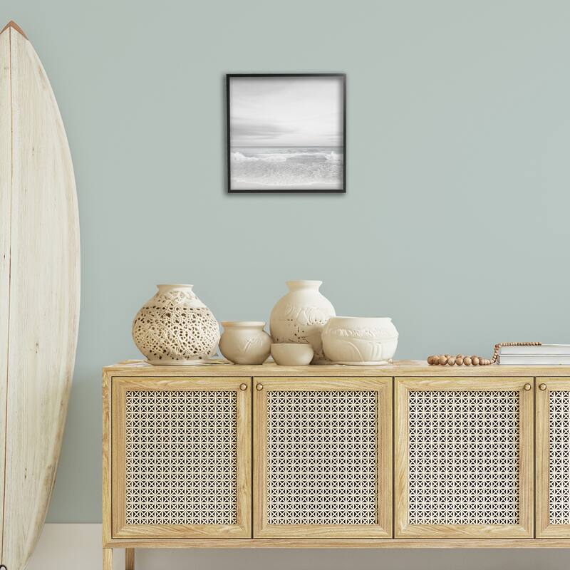 Stupell Soft Peaceful Beach Waves Framed Giclee Art Design By Maggie Olsen