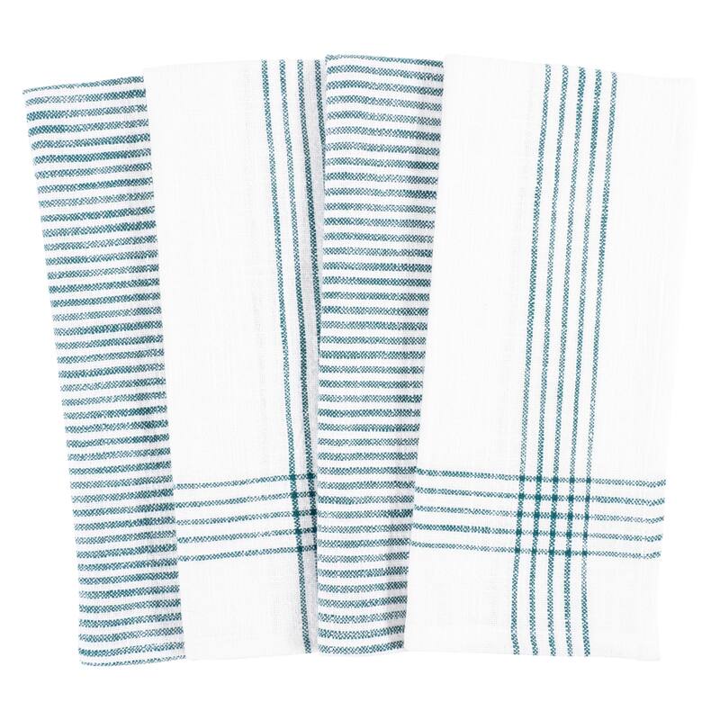 Monoco Relaxed Casual Kitchen Towels, Set of 4 - Teal