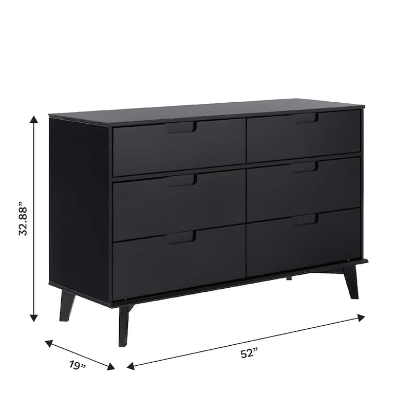 Middlebrook Gammelstaden Mid-Century Solid Wood 6-Drawer Dresser