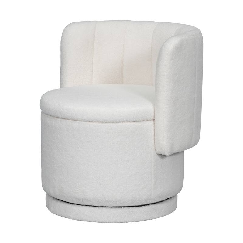Boucle Fabric Swivel Accent Chair wStorage Space,for Living Room,Gray