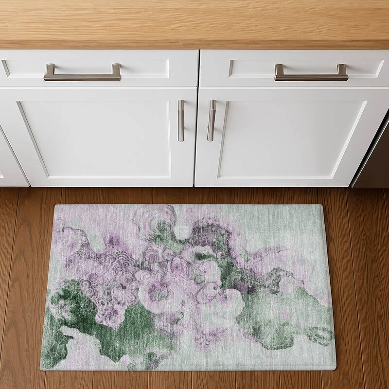 Premium Washable Super Soft Abstract Chic Mayfield Rug - Sage - 1'8" x 2'6"