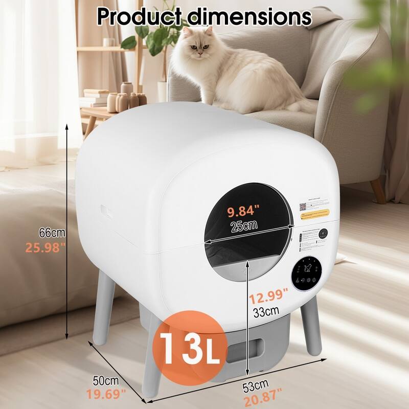 Large Capacity Self-Cleaning Cat Box Litter With Infrared Ambient Light