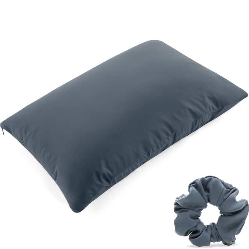 Beauty Pillow Cover Keeps Hair Tangle Free and Bonus Matched Scrunchie - Dark Slate Grey - Standard - 20" x 26"