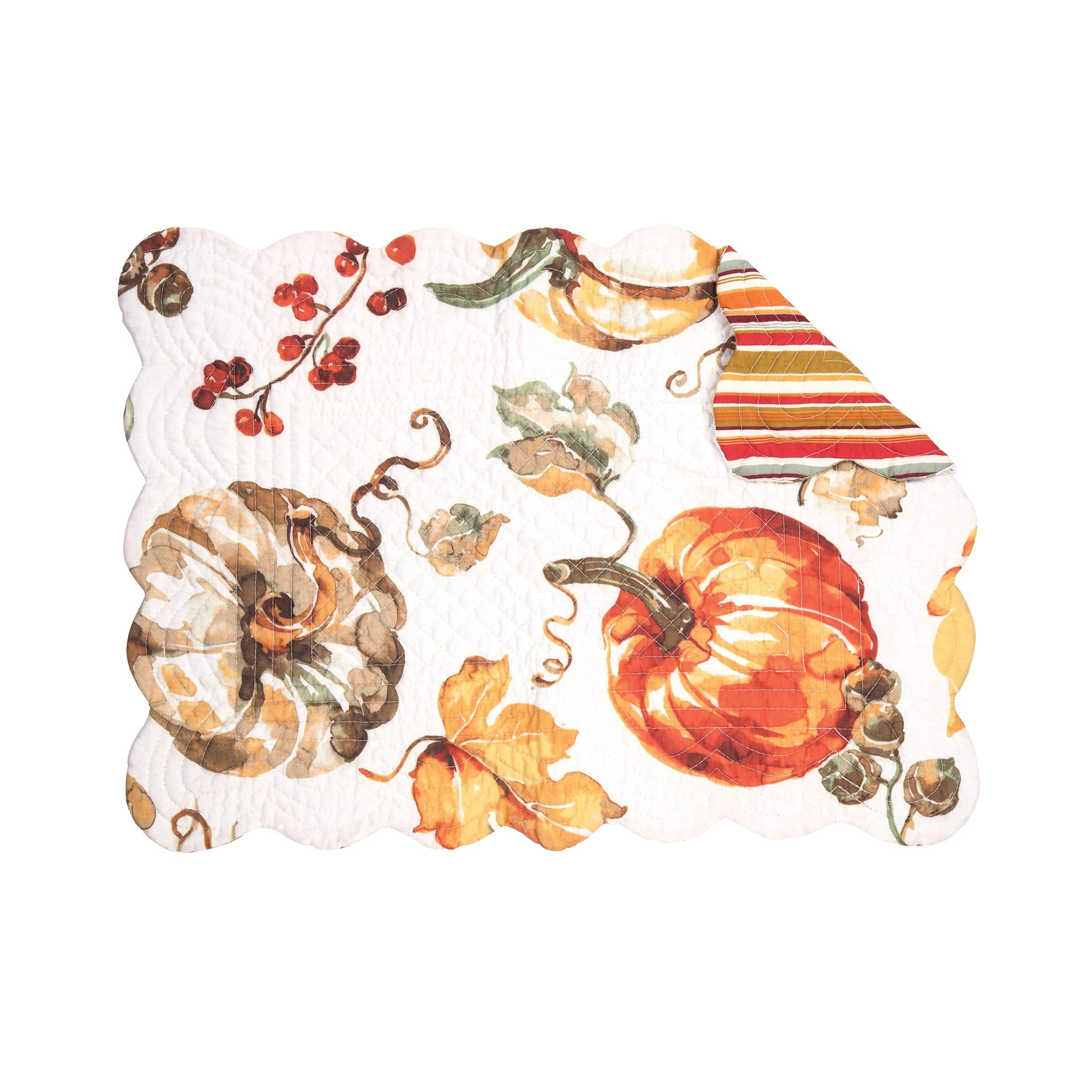 Watercolor Pumpkin Tabletop Placemats Set of 6, 13" x 19"