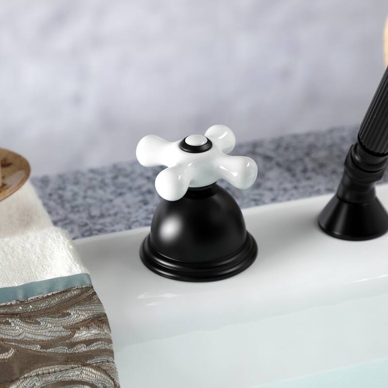 Vintage Deck Mount Hand Shower with Diverter for Roman Tub Faucet Bed