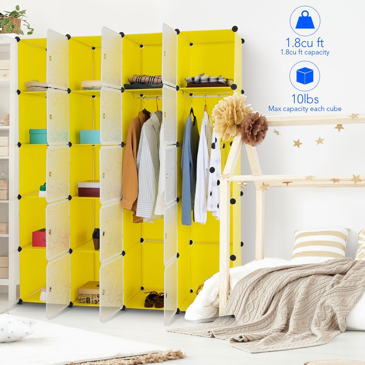 Shop Costway Diy 20 Cube Portable Closet Wardrobe Storage