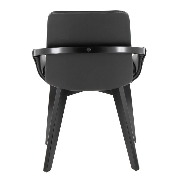 Chair in Black Bamboo and Black Faux Leather - Bed Bath & Beyond