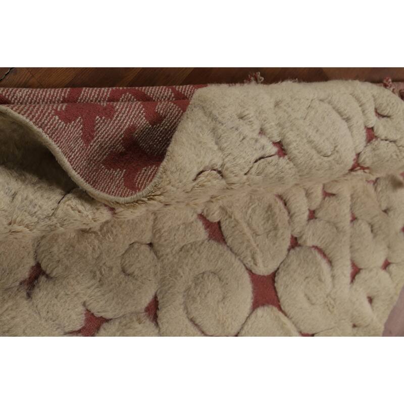 Geometric Moroccan Indian Area Rug Handmade Wool Carpet - 5'1" x 8'0"