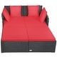 preview thumbnail 44 of 66, Costway Outdoor Patio Rattan Daybed Pillows Cushioned Sofa Furniture - See details